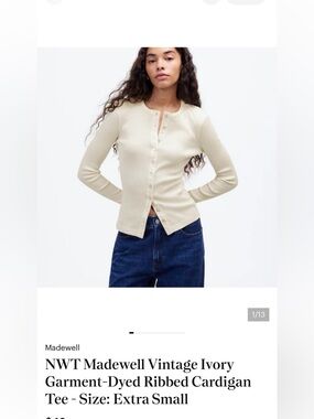 Madewell ribbed button down cardigan size Xsmall